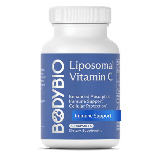 BodyBio Liposomal Vitamin C bottle front view highlighting immune support