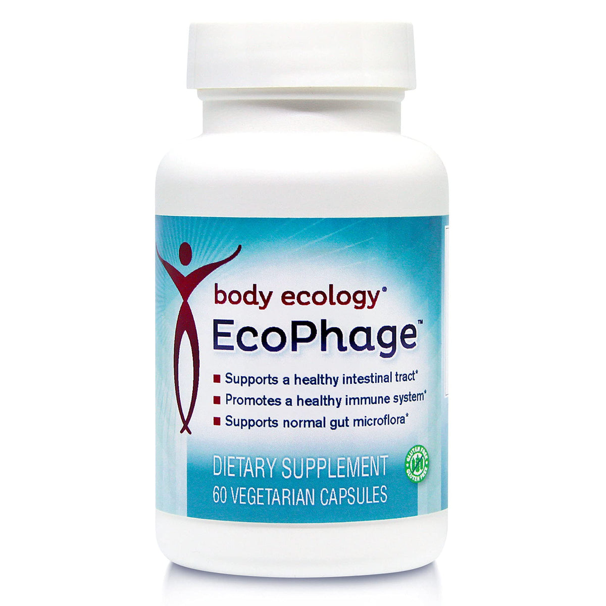 Body Ecology EcoPhage bottle front view highlighting gut health support
