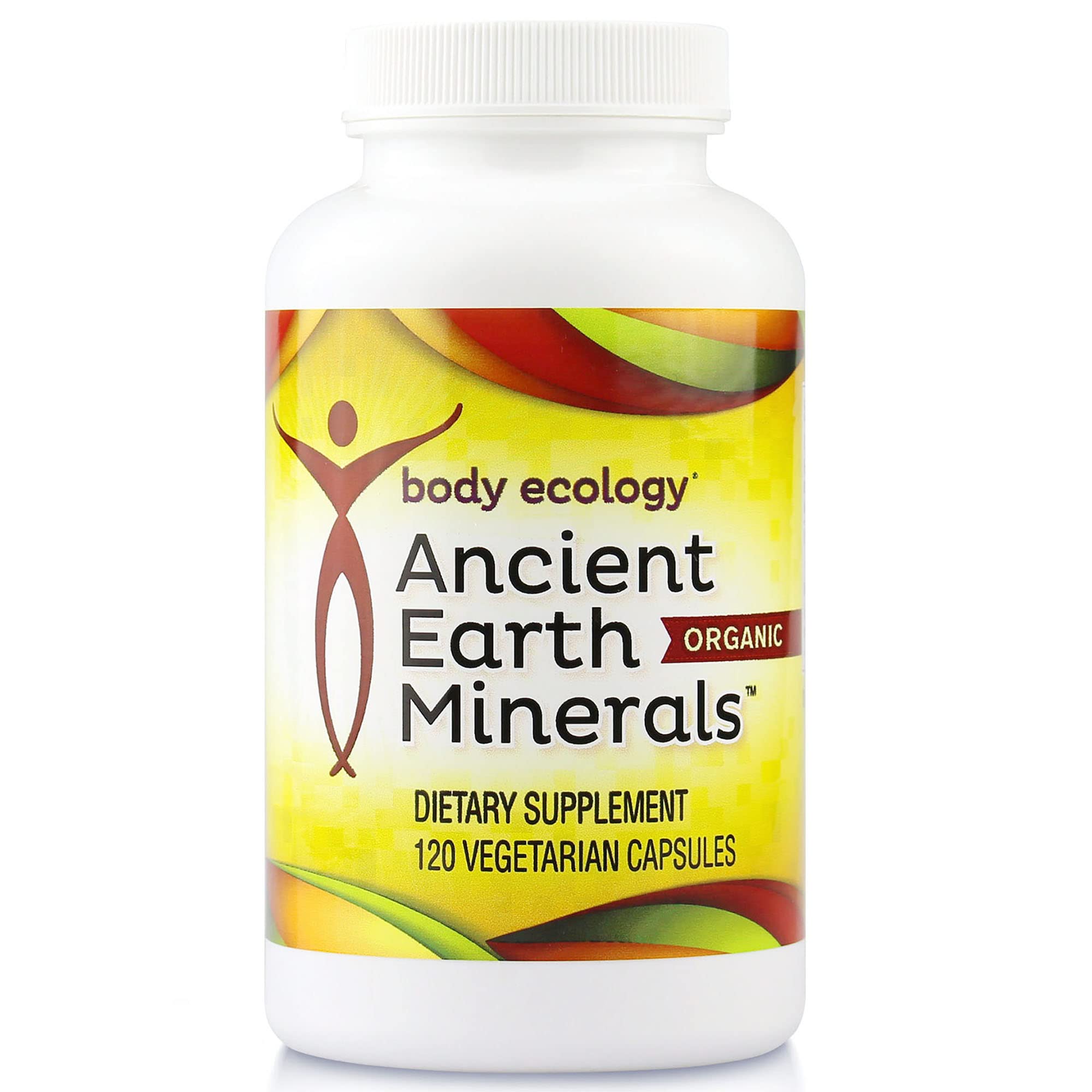 Body Ecology Ancient Earth Minerals bottle on display shows a plant-based mineral blend for daily wellness.