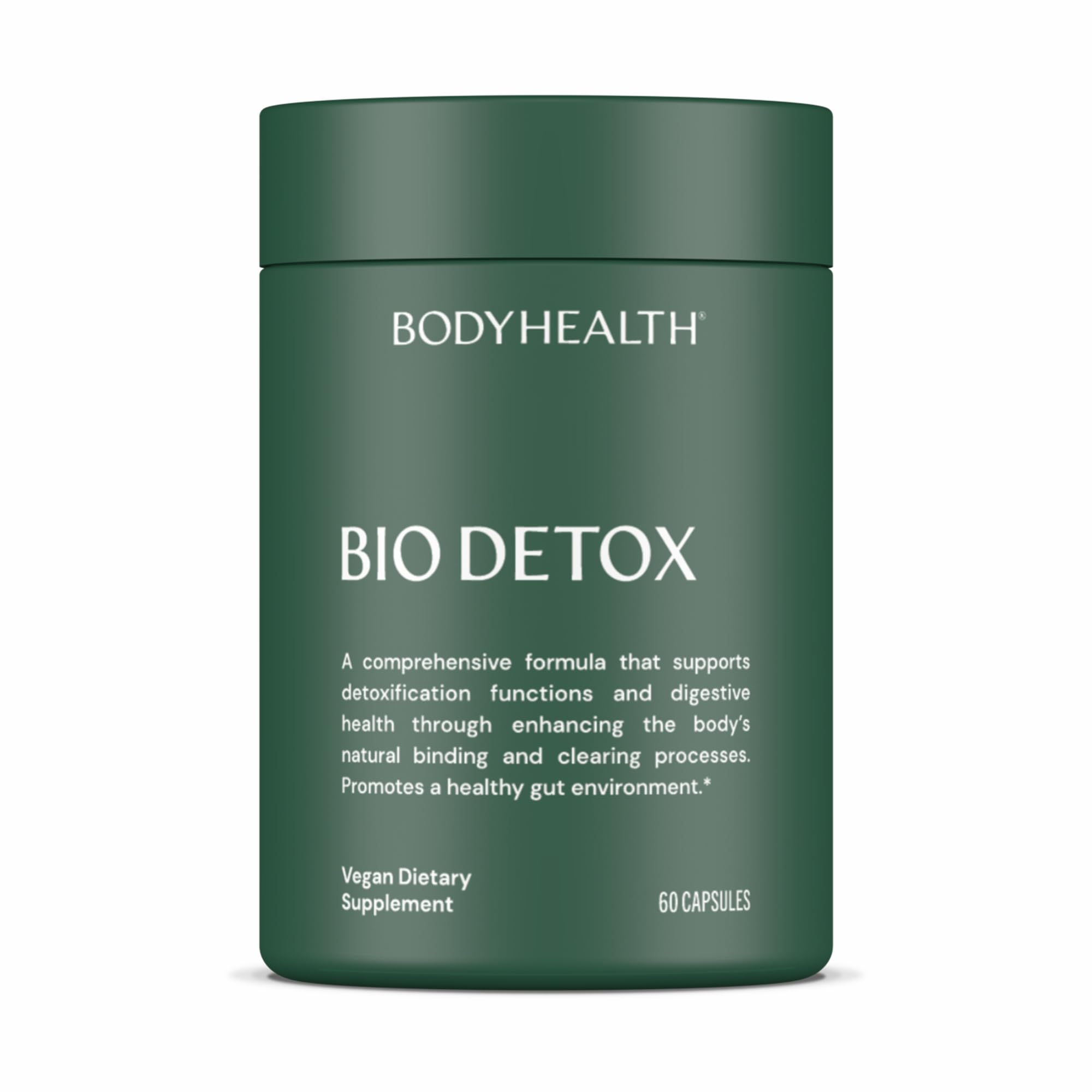 BodyHealth Bio Detox bottle packaging, clean design for daily detox routine