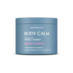 BodyHealth Body Calm bottle showing Berry Lemon formula for restful evenings.