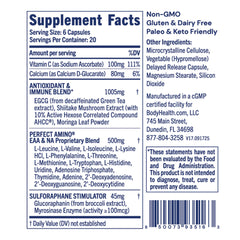 BodyHealth Cellular Guard bottle side view showing packaging and non-GMO formula