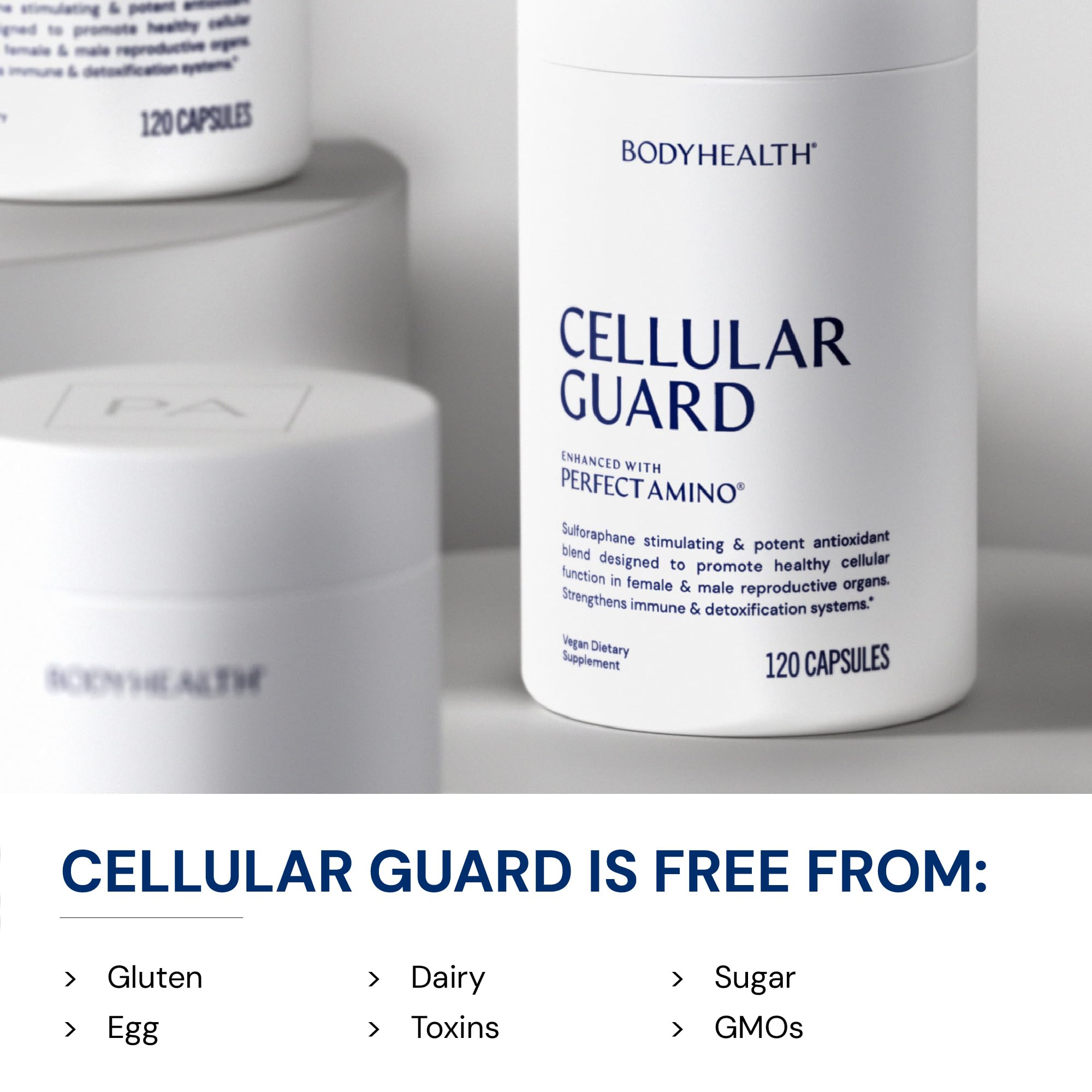 BodyHealth Cellular Guard ingredients close-up illustrating sulforaphane activation components