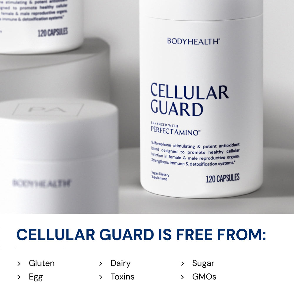 BodyHealth Cellular Guard ingredients close-up illustrating sulforaphane activation components