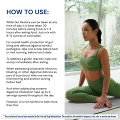BodyHealth Gut Restore powder texture close-up suggests a smooth blend for versatile use