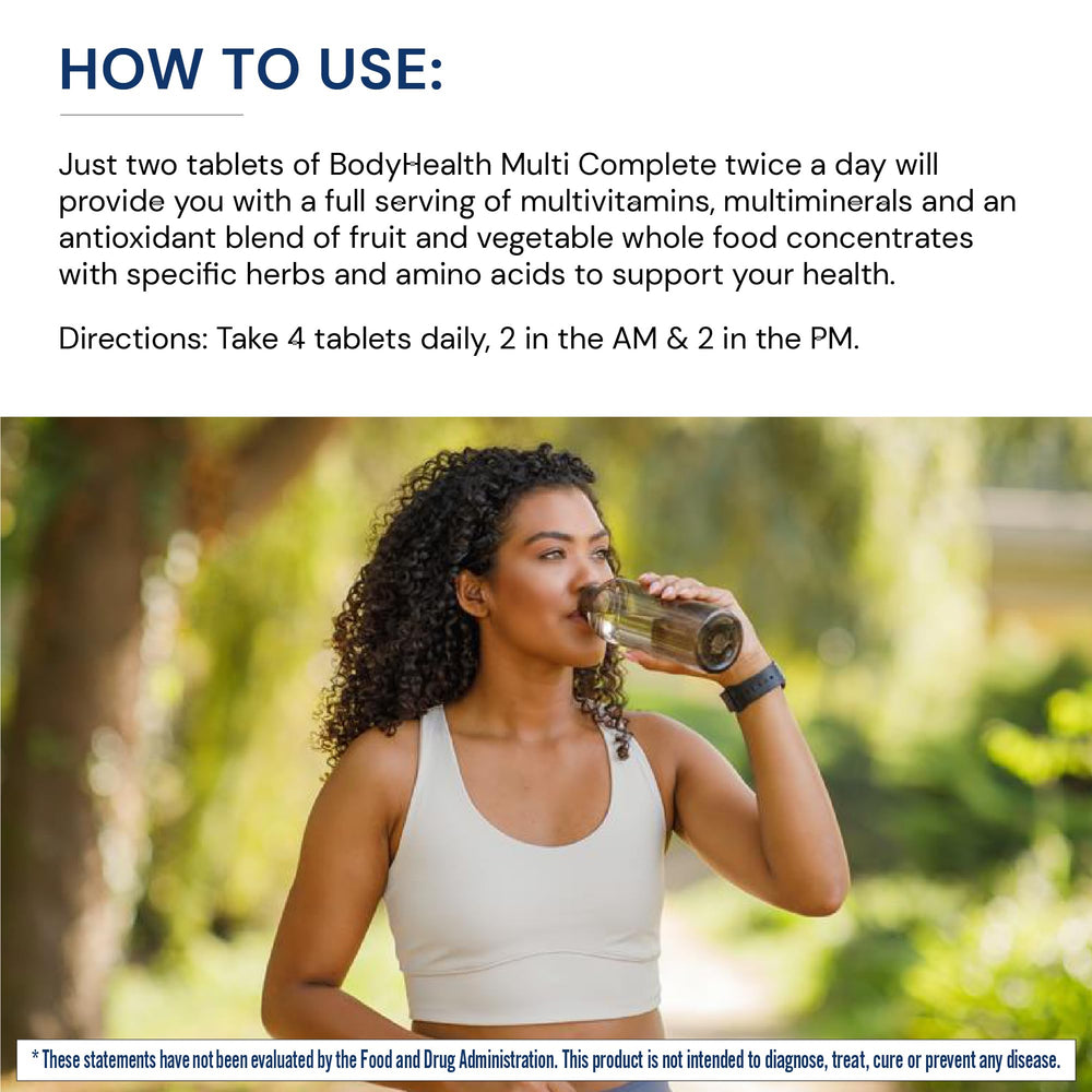 BodyHealth Multi Complete liver-support herbs close-up with milk thistle and dandelion.