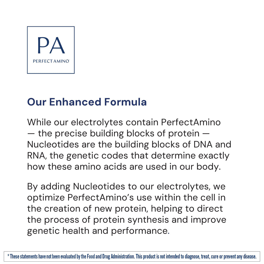 BodyHealth PerfectAmino Electrolyte Orange stick packs for on-the-go hydration.
