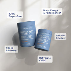 BodyHealth PerfectAmino electrolytes orange flavor powder with trace minerals for energy support