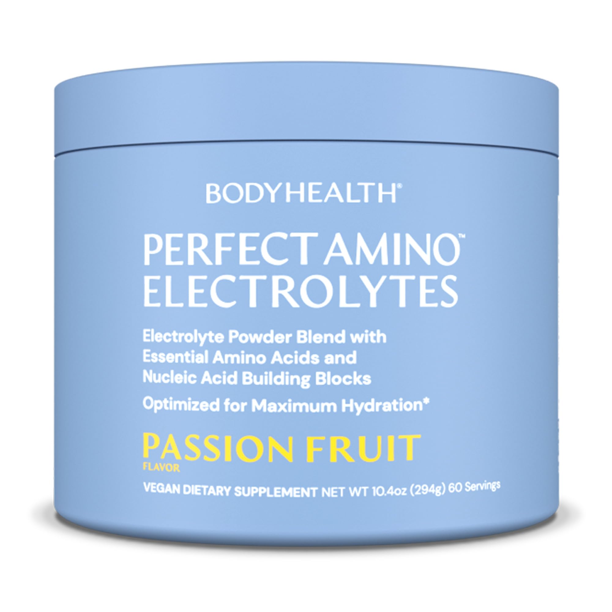 BodyHealth PerfectAmino Electrolytes bottle pour supports steady hydration during workouts.