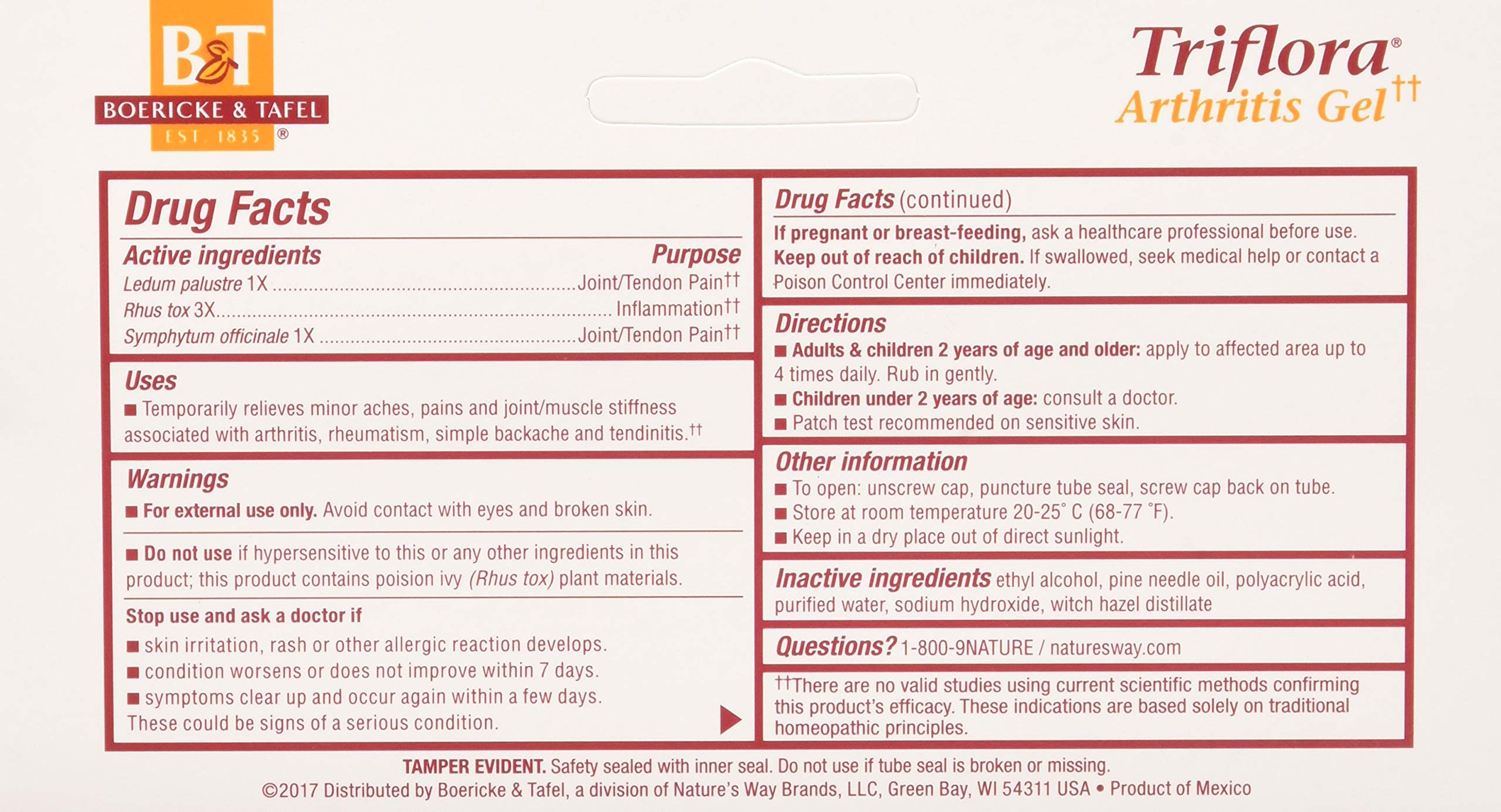 Applying Triflora Arthritis Gel to a joint provides temporary comfort.