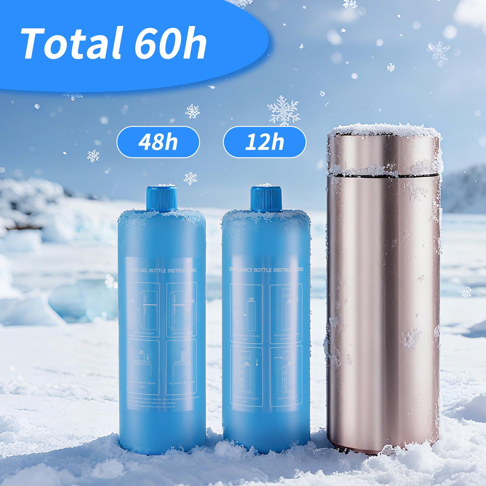 Bogush 60H insulin pens cooler, stainless steel interior design, durable