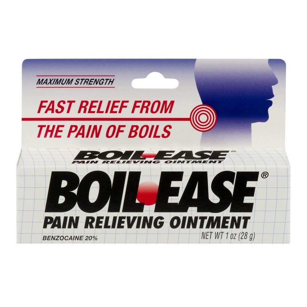 Boil Ease pain relieving ointment tube provides quick relief from boil discomfort
