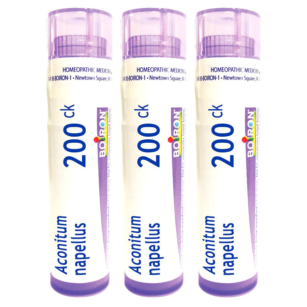 Boiron Aconitum Napellus 200CK pellets in tubes for quick fever support