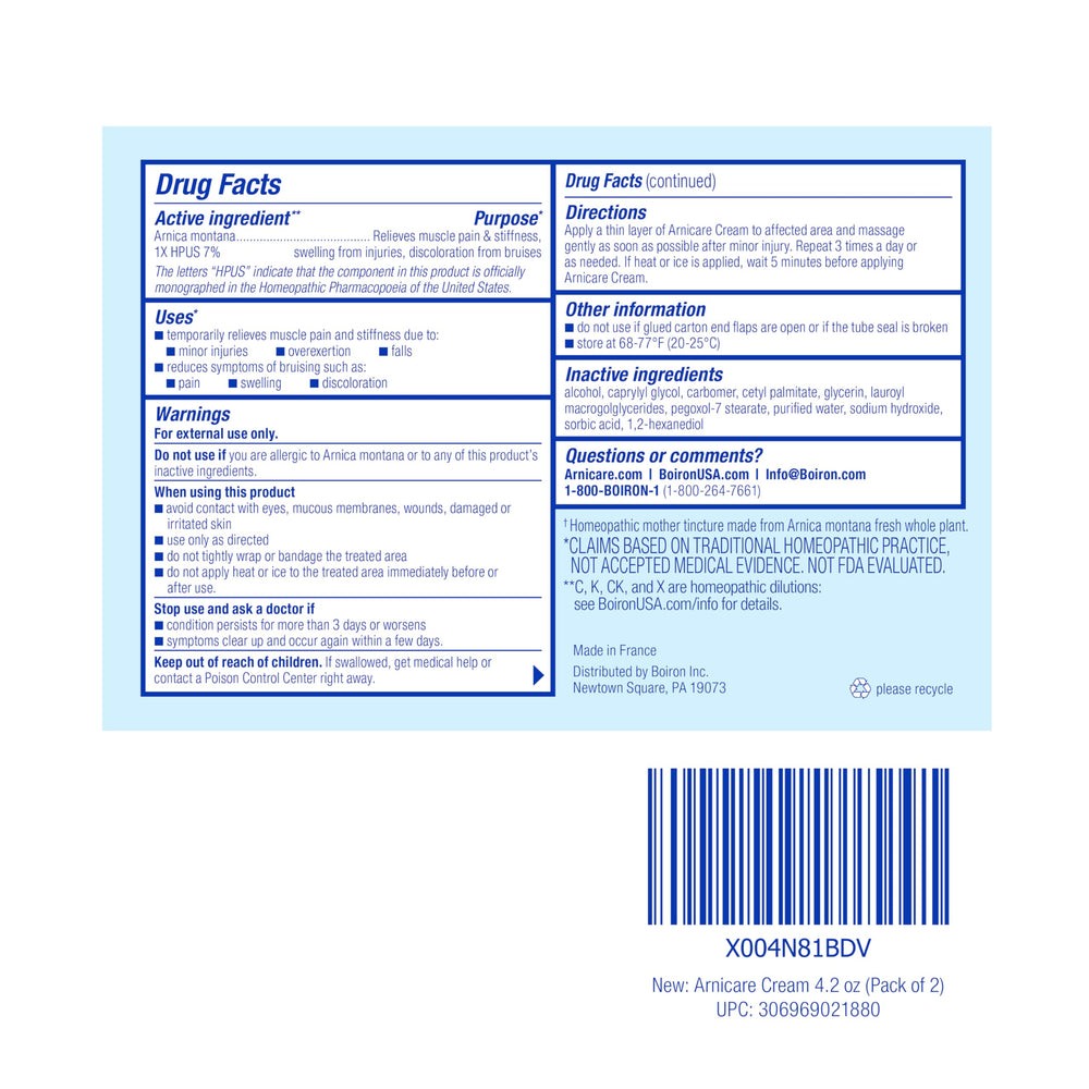 Boiron Arnicare Cream massage session eases stiffness after activity.