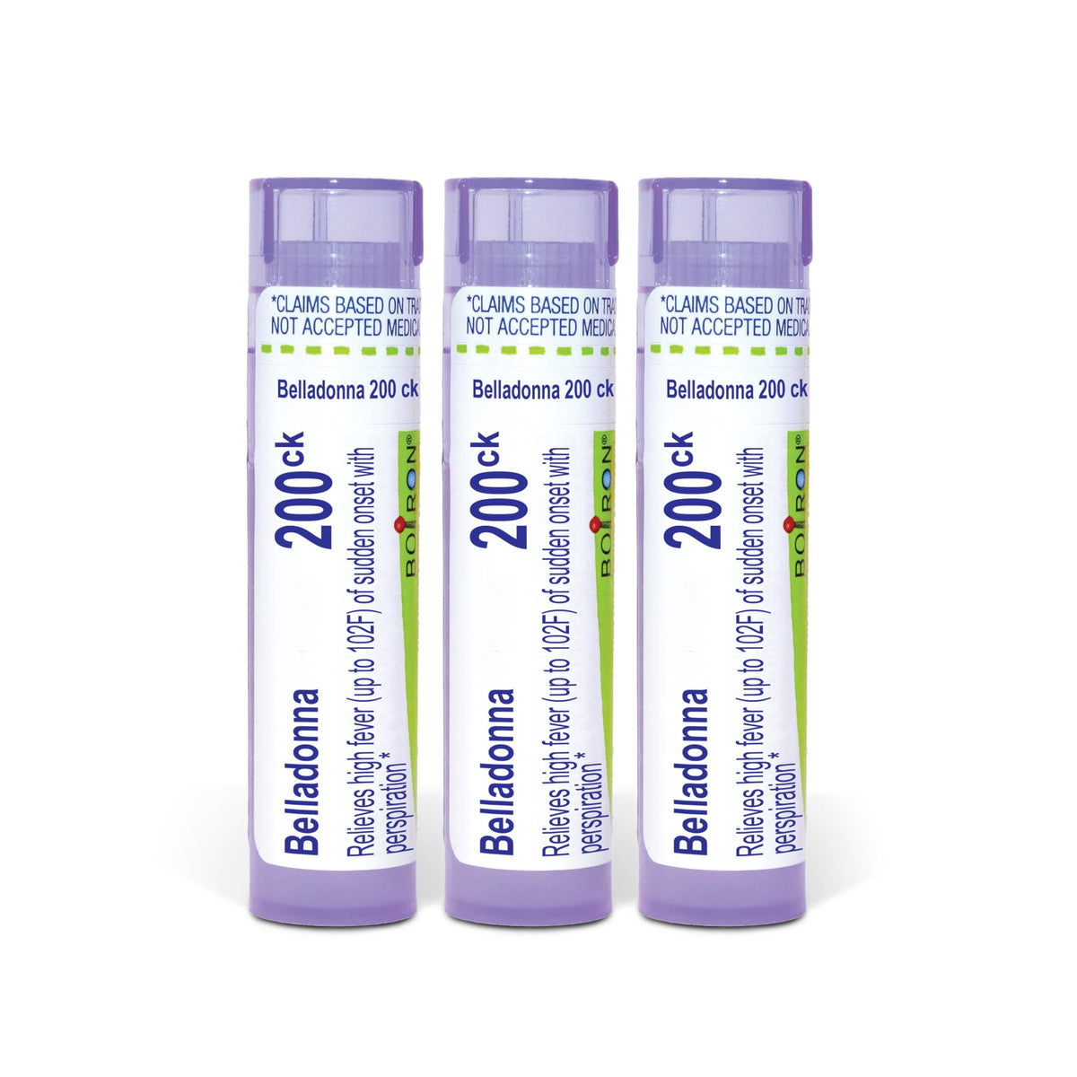 Boiron Belladonna 200CK pellets in a tube for quick, convenient dosing.