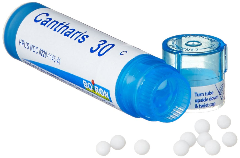 Boiron Cantharis 30C pack5 inside view—compact supply for travel.