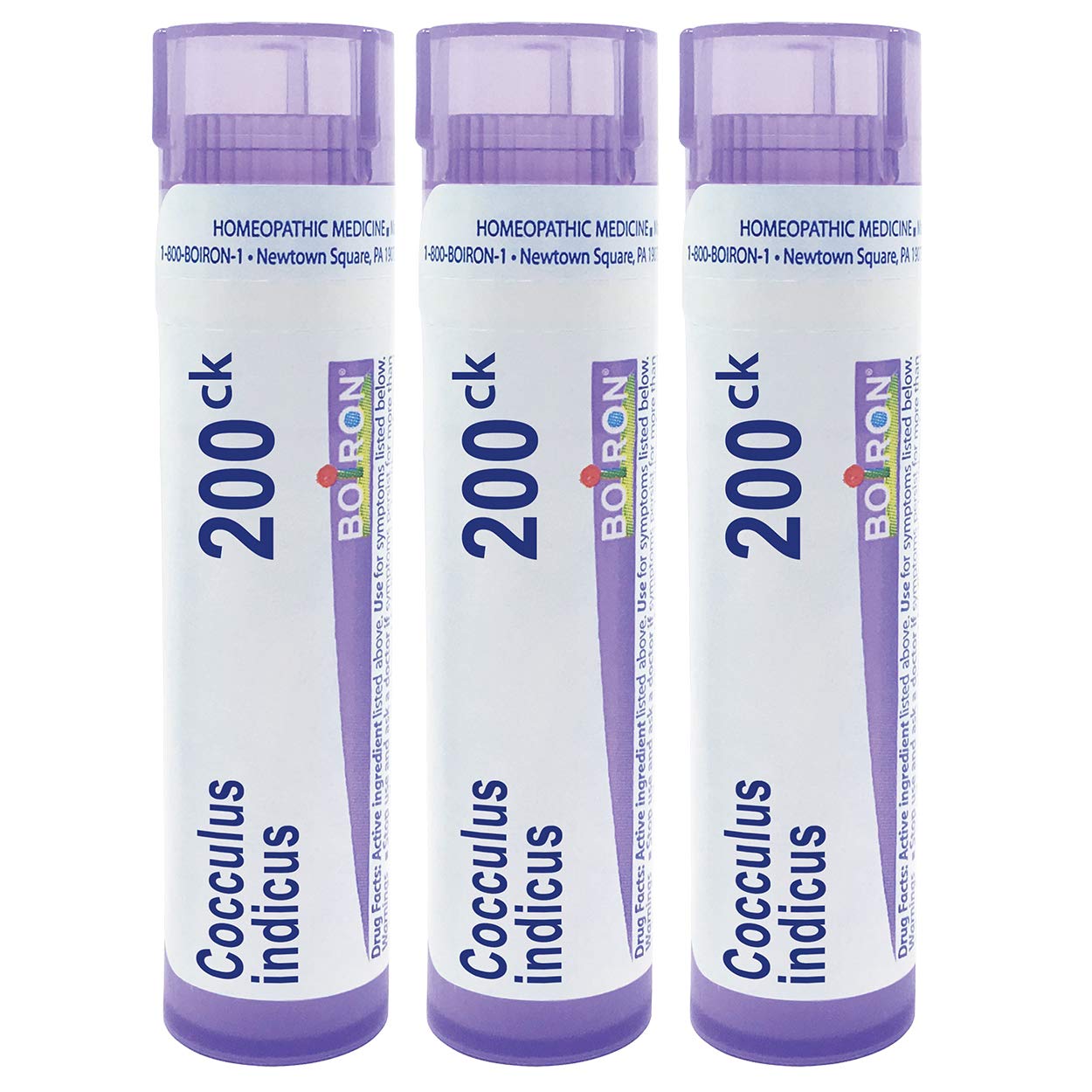 Boiron Cocculus Indicus pellets in a dispensing tube for motion sickness relief on the go