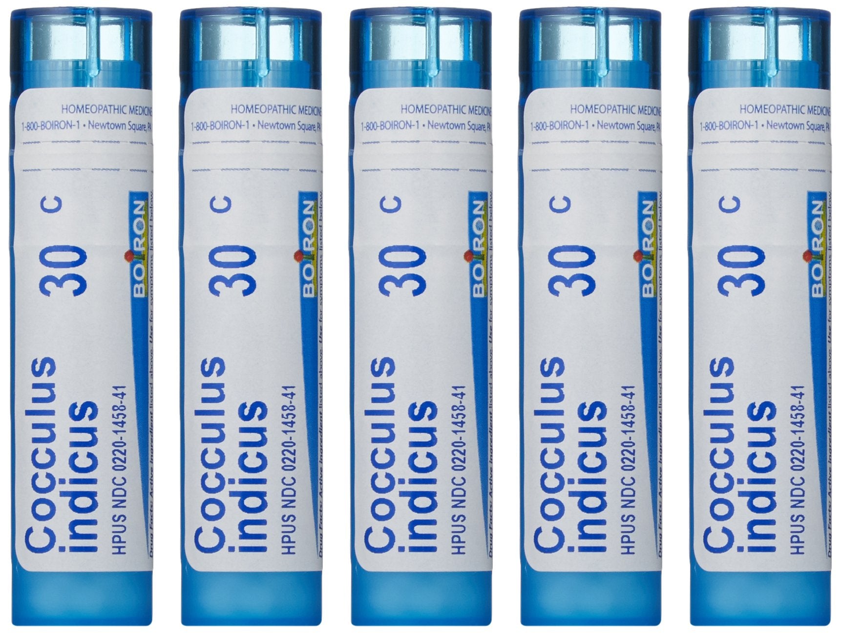 Boiron Cocculus Indicus 30C pack of 5 box offers motion relief on the go.