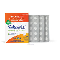 Boiron Coldcalm box-open showing blister and tablets.