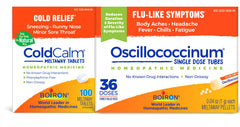 Boiron ColdCalm meltaway tablets in box for non-drowsy cold relief