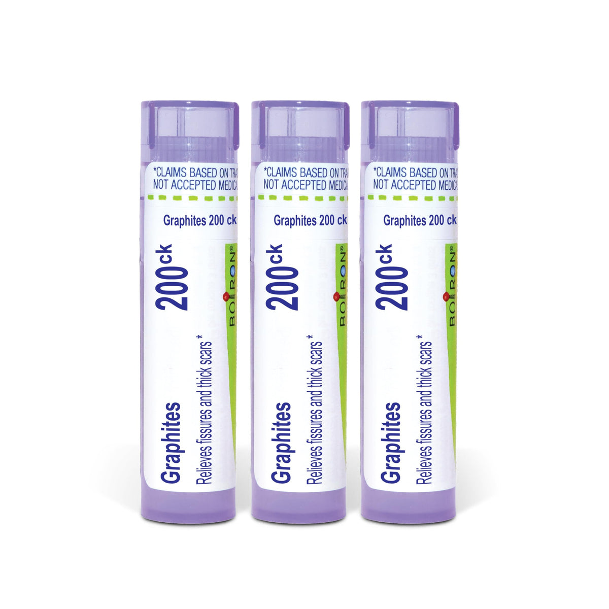 Boiron Graphites 200CK pellets melt under the tongue for portable use.