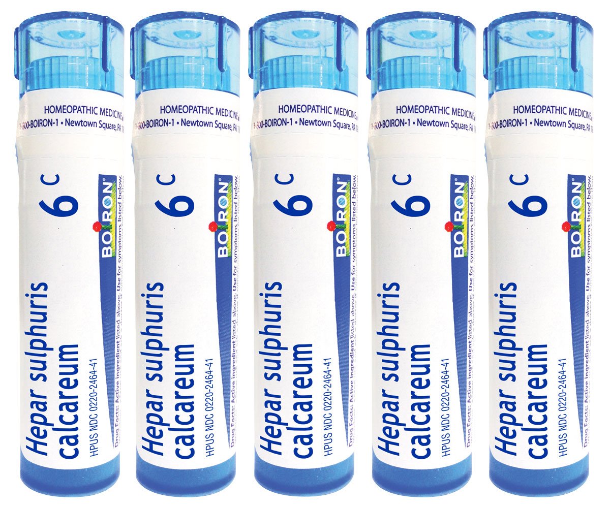 Boiron Hepar Sulphuris Calcareum 6C pellets pack for at-home cough relief