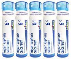 Boiron Hepar Sulphuris Calcareum 6C pellets pack for at-home cough relief
