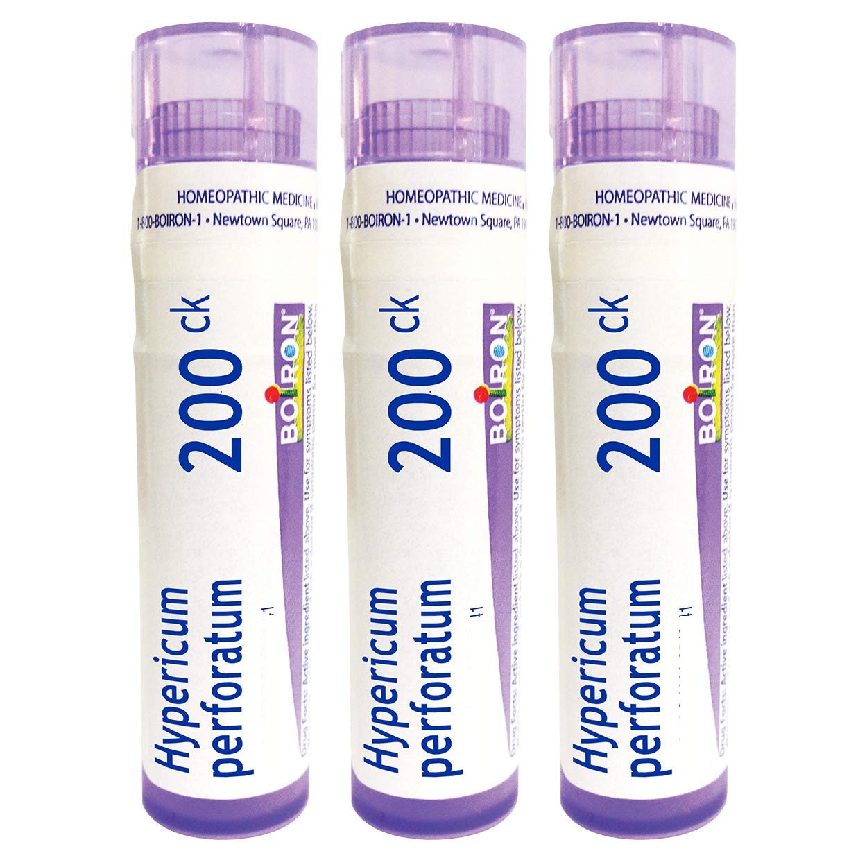 Boiron Hypericum 200CK pellets in a tube for quick tongue dissolution at first sign of symptoms.