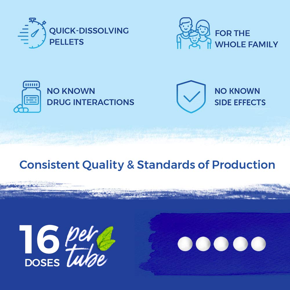 Clear label on Boiron Nux Vomica pellets emphasizing non-drowsy formula.
