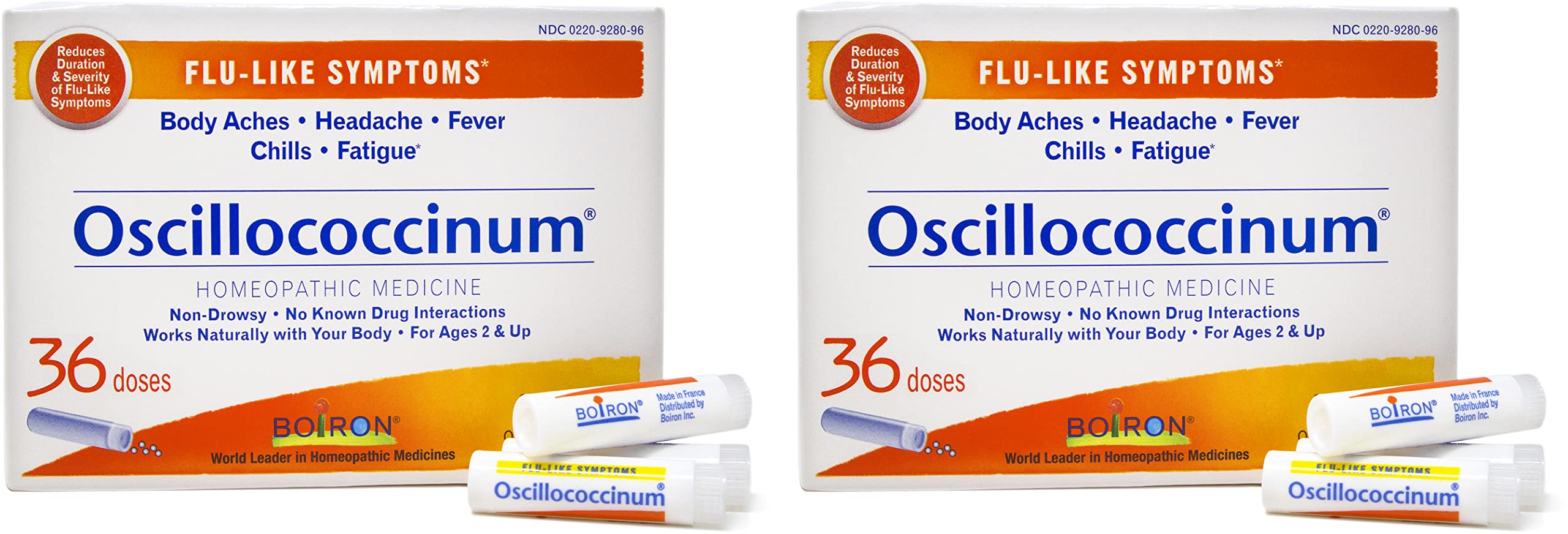 On-the-go Boiron Oscillococcinum pack fits in car or purse