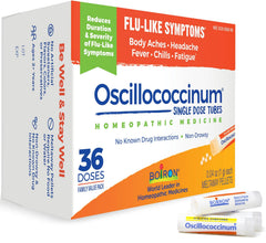 Boiron Oscillococcinum pellets under the tongue for quick relief.
