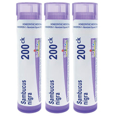 Boiron Sambucus 200CK pellets melt under the tongue for discreet use