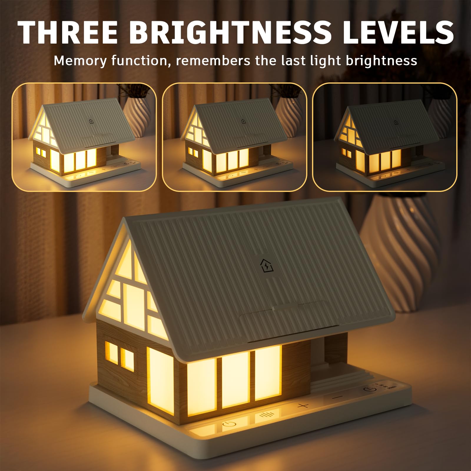 Bokefo bedside lamp touch control adjusts brightness for any mood.