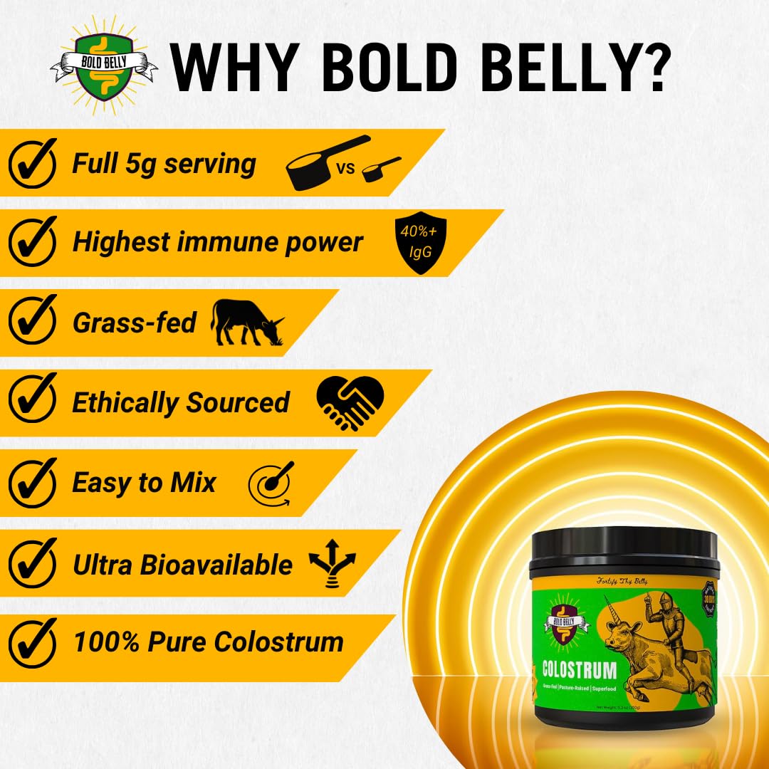 Bold Belly Colostrum Powder mixed in water with neutral taste