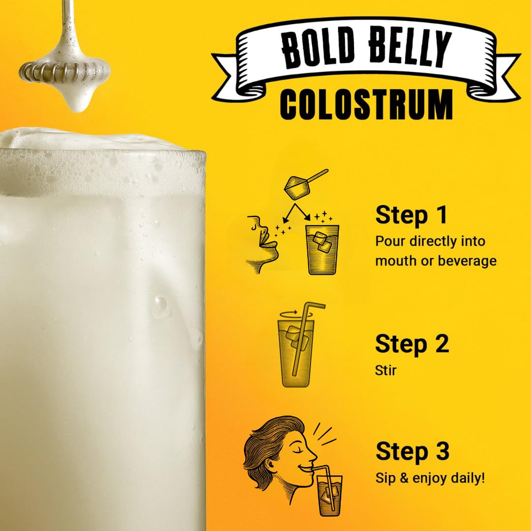Bold Belly Colostrum Powder stored in pantry for travel