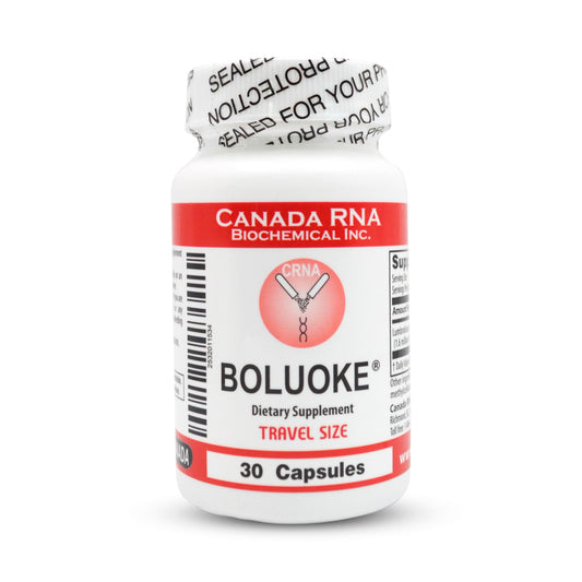 Boluoke Canada RNA capsules bottle showcasing circulatory health potential.