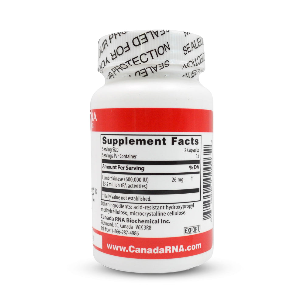 Boluoke Canada RNA capsules close-up highlighting potential fibrin breakdown support.