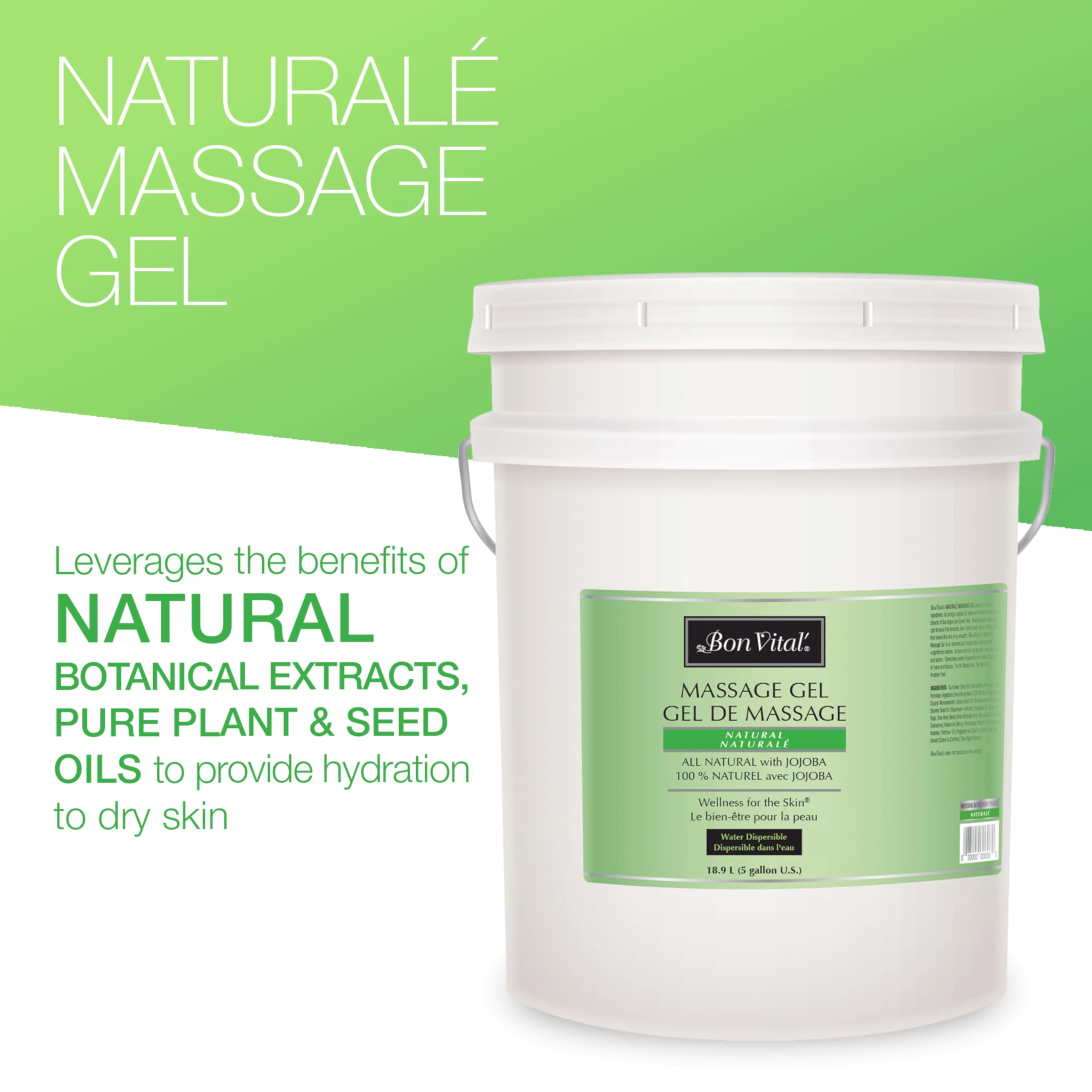 Bon Vital' Naturale Massage Gel with green tea extract for natural skin care support.