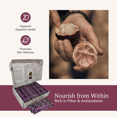 Front packaging of XanthoPure sachets by Bona Botanica highlighting compact, portable nutrition.