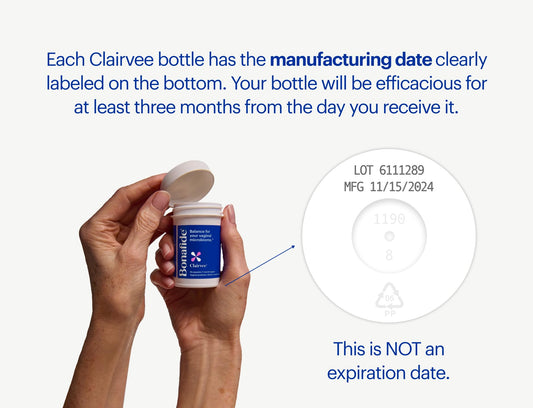 Bonafide Clairvee packaging box highlighting hormone-free, drug-free option