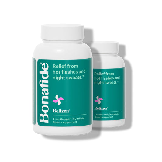 Bonafide Relizen bottle for convenient, hormone-free menopause relief