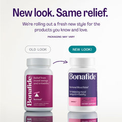 Bonafide Serenol capsules closeup highlighting plant-based ingredients for mood balance.