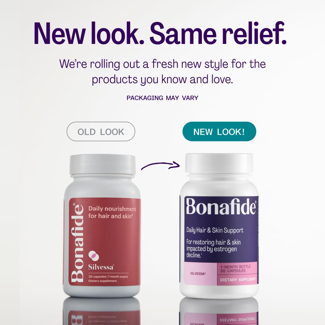 Bonafide Silvessa hair serum bottle delivering topical nourishment for healthier-looking hair.