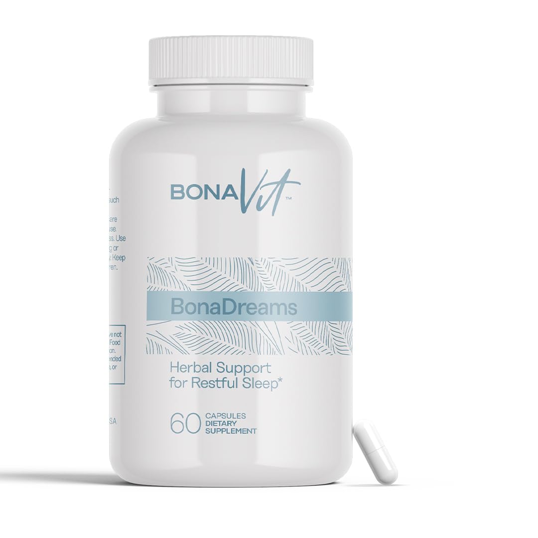 Bonavit BonaDreams bottle front, a natural sleep aid for calmer evenings.