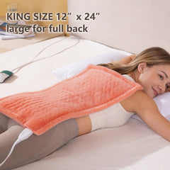 Boncare Ultra Plush XL heating pad cord length allows bed or sofa use
