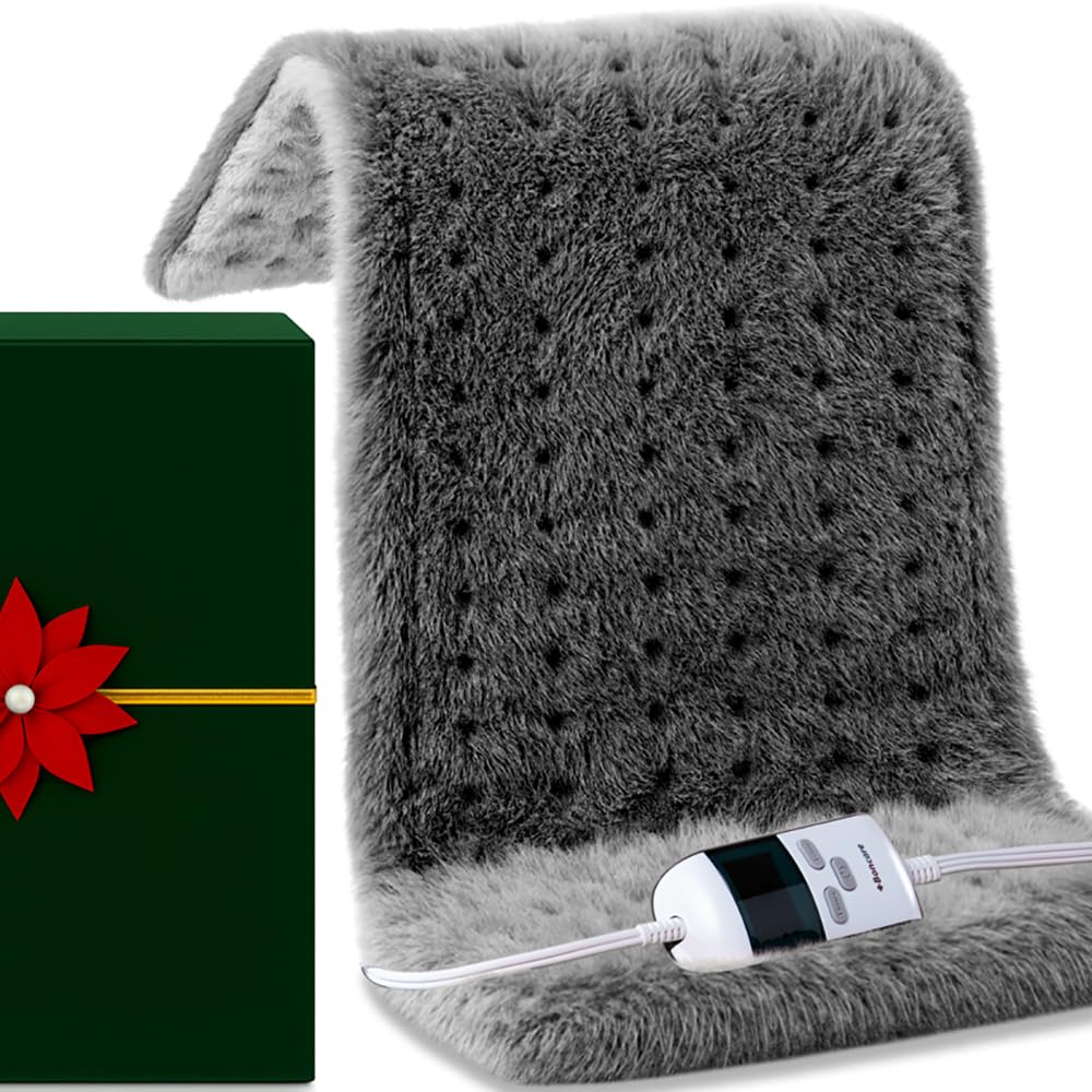 Boncare Ultra Plush XL heating pad overview with wide 12x24 surface for full back coverage