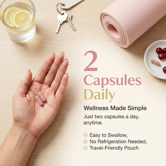 Two pink BOND capsules ready for daily intake