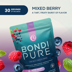 Bondi Pure alkalizing greens blend supports hydration and balance.