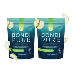 Bondi Pure green-apple 2-pack bottle front boosts energy during fasting.