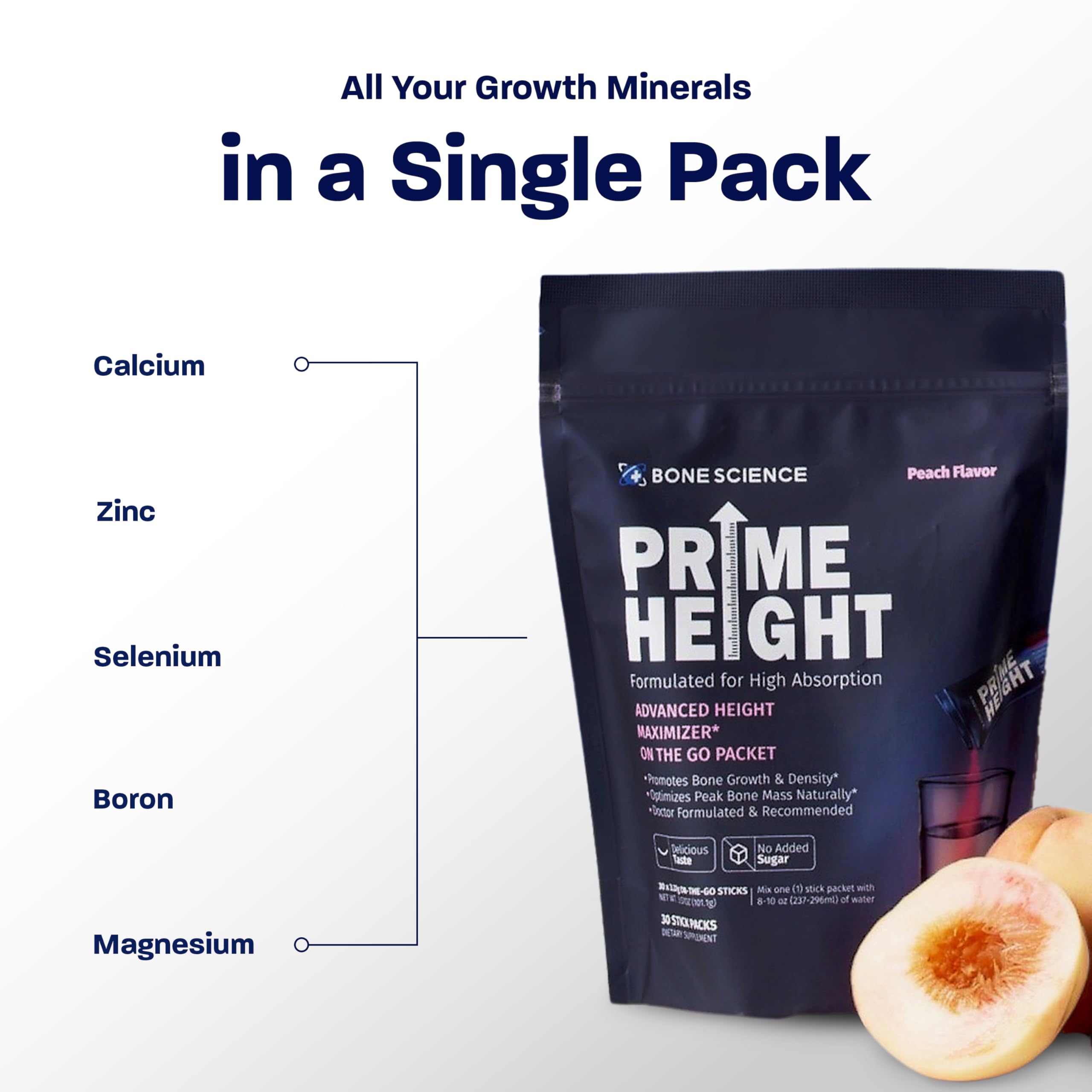 Bone Science Prime Height glass with prepared drink ready to sip.